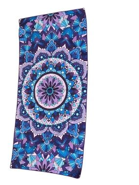 Mandala & Palm Tree Reversible Microfiber Beach Towel Quick Dry Yoga Meditation